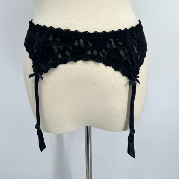 Hanky Panky After Midnight Garter Belt NEW NWT Large Black Lace Stretch Lingerie - Picture 1 of 7